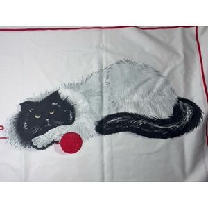 Vintage Tastemaker Standard Pillowcase Cat's Meow Cat & Yarn Cotton Cat Lady